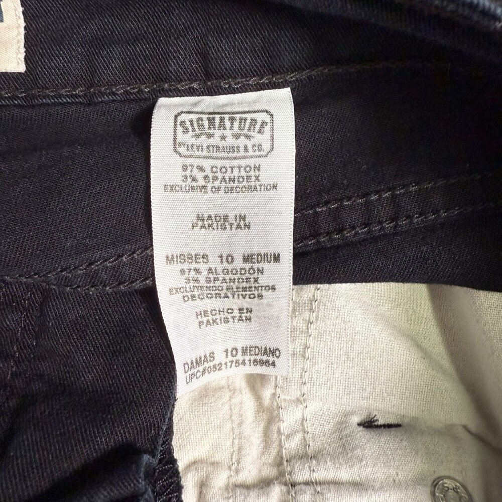 Levi Signature Women's Jeans At Waist Bootcut Sz 10 Black Western Country Work - Picture 11 of 11